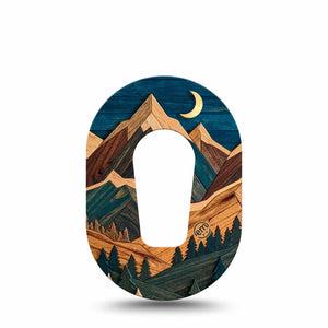 ExpressionMed Wood Mountains Dexcom G6 Mini, Single Tape nature inspired print Adhesive Tape for CGM