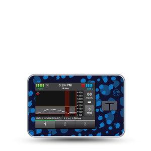 ExpressionMed Blue Drops Tandem T-Slim Sticker, Single Sticker Only Navy With Light Blue Shapes, Vinyl Decoration Pump Design