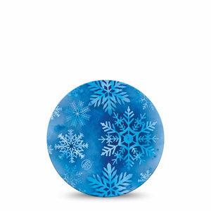 ExpressionMed Falling Snow Dexcom G7 Overpatch, Dexcom Stelo Glucose Biosensor System, Single Tape Snow Crystals, Overlay Tape CGM Design