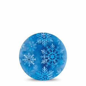 ExpressionMed Falling Snow Freestyle Libre and Libre 2 Plus Overpatch, Abbott Lingo, Single Tape Ice Crystals, Fixing Ring Patch CGM Design