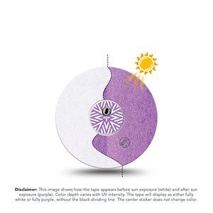 ExpressionMed Solar Violet Freestyle Libre 3 and Libre 3 Plus Sticker and Tape  Sunlight-Activated, Vinyl Sticker and Tape Pairing CGM Design