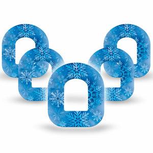 ExpressionMed Falling Snow Omnipod Tape, 5-Pack Tape Winter Snow, Adhesive Patch Pump Design