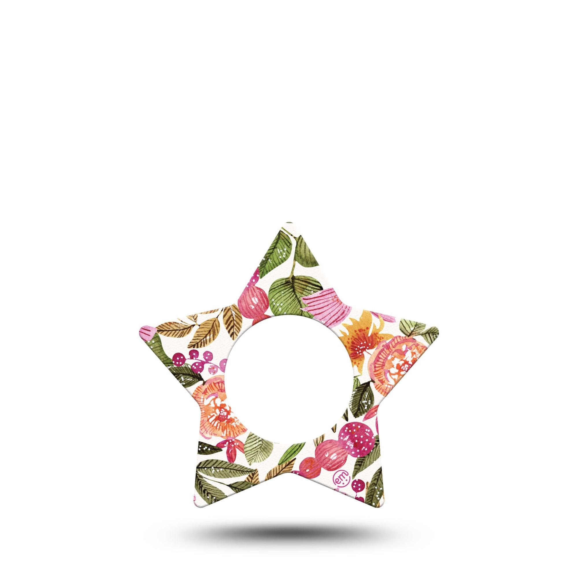 ExpressionMed Spring Bouquet Freestyle Libre 2 Star Shape Tape, Abbott Lingo,  Single Tape Spring Florals Adhesive Tape CGM Design