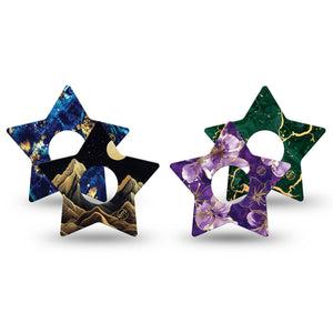 ExpressionMed Midnight Gold Freestyle Libre 3 and Libre 3 Plus Star, 4-Pack Tape Royal gem tone mix Decorative Adhesive Tape for Continuous Glucose Monitor