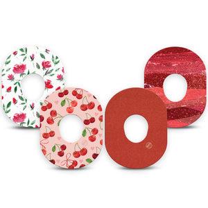 ExpressionMed Crimson Variety Pack Dexcom G7 Tape, Dexcom Stelo Glucose Biosensor System, 4-Pack Tape Variety Rose Red, Overlay Tape CGM Design