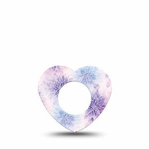 ExpressionMed Wisteria Fade Freestyle Libre, Libre 2 Plus, and Abbott Lingo Heart, Single Tape Periwinkle petals Overlay Tape for CGM