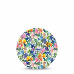 ExpressionMed Summer Fling Freestyle Libre and Libre 2 Plus Overpatch, Abbott Lingo, Single Tape Summer Artful Garden, Fixing Ring Patch CGM Design