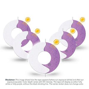 ExpressionMed Solar Violet Freestyle Libre and Libre 2 Plus Tape, Abbott Lingo, 5-Pack Tape Sunlight-Activated, Fixing Ring Tape Continuous Glucose Monitor Design