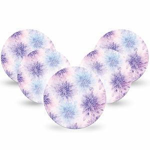 ExpressionMed Wisteria Fade Dexcom G7 and Dexcom Stelo Glucose Biosensor System OverPatch, 5-Pack Periwinkle petals Patch for Continuous Glucose Monitor