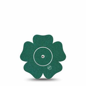 ExpressionMed Forest Green Freestyle Libre 2 and Libre 2 Plus Flower Shape Tape, Abbott Lingo, Single Tape and Single Sticker Earthy Green Tone, Plaster CGM Design
