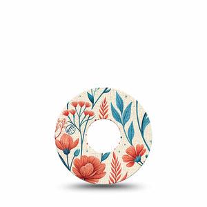 ExpressionMed Desert Wildflower Freestyle Libre 3 and Libre 3 Plus, Single Tape Graphic floral illustration Overlay Patch for Continuous Glucose Monitor