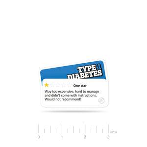 ExpressionMed Type 1 - 1 Star Review Decal Sticker T1D One Star Rating Decal Sticker Only