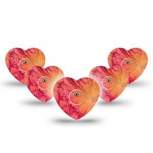 ExpressionMed Ruffles Freestyle Libre 3 and Libre 3 Plus Heart, 5-Pack Tape and 5-Pack Sticker Ruffle floral inspired Adhesive Patch for Continuous Glucose Monitor