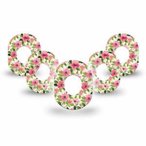 ExpressionMed Painter’s Cosmos Dexcom G7 and Dexcom Stelo Glucose Biosensor System Mini, 5-Pack Muted tone florals Accessories for Continuous Glucose Monitor
