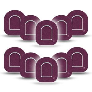 ExpressionMed Wine Red Omnipod Mini Tape, 10-Pack Tape and 10-Pack Sticker Pantone 4074U, Adhesive Tape Pump Design