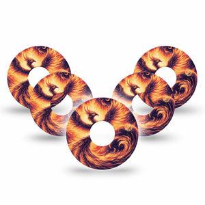 ExpressionMed Rising Phoenix Freestyle Libre 3 and Libre 3 Plus Tape, 5-Pack Tape Phoenix Symbolism, Adhesive Tape Continuous Glucose Monitor Design