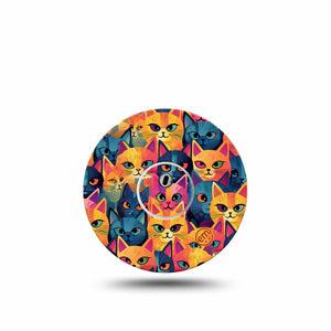 ExpressionMed Catorama Freestyle Libre 3 Tape Single Tape and Single Sticker Multicolored Kitten Artwork Adhesive Tape CGM Design