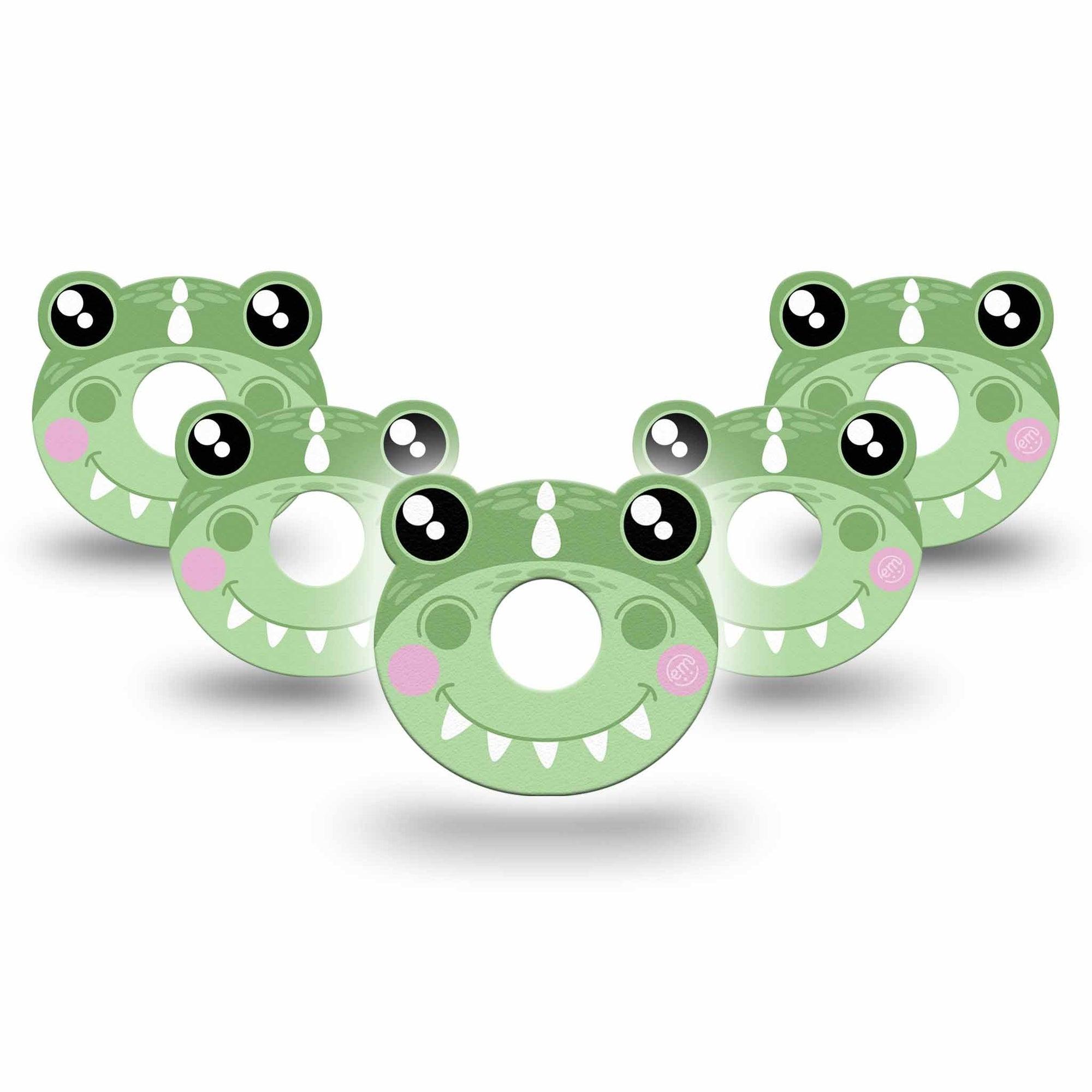 ExpressionMed Green Dinosaur Freestyle Libre 3 Gumdrop Shape Tape Single Tape Dinosaur Head Shape Inspired Overlay Patch CGM Design