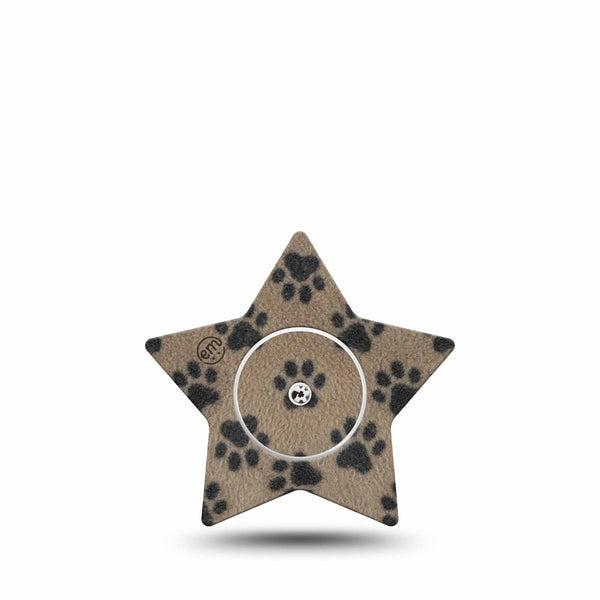 ExpressionMed Fuzzy Pawprints Freestyle Libre, Libre 2 Plus, and Abbott Lingo Star, Single Tape and Single Sticker Fluffy animal paws Patch for CGM