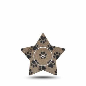 ExpressionMed Fuzzy Pawprints Freestyle Libre, Libre 2 Plus, and Abbott Lingo Star, Single Tape and Single Sticker Fluffy animal paws Patch for CGM