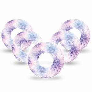 ExpressionMed Wisteria Fade Freestyle Libre, Libre 2 Plus, and Abbott Lingo, 5-Pack Faded purple petals Decorative Patch for Continuous Glucose Monitor