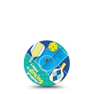 ExpressionMed Pickleball Freestyle Libre 3 Tape Single Tape and Single Sticker Pickleball Humor Adhesive Tape CGM Design