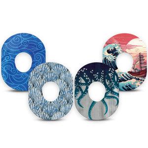 ExpressionMed Ocean Odyssey Variety Pack Dexcom G7 Tape, Dexcom Stelo Glucose Biosensor System, 4-Pack Tape Variety Out at Sea, Overlay Tape CGM Design