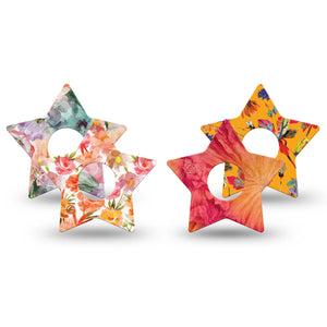 ExpressionMed Ruffle Bloom Freestyle Libre 3 and Libre 3 Plus Star, 4-Pack Tape floral ruffle style Decorative Adhesive Tape for Continuous Glucose Monitor