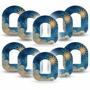 ExpressionMed Mystic Skies Omnipod, 10-Pack sun and clouds illustration Vinyl Decoration For Insulin Pump
