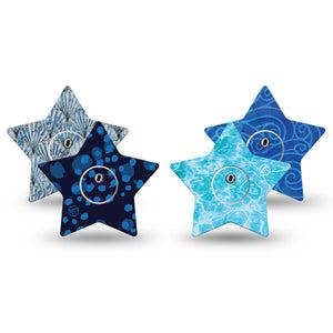 ExpressionMed Coastal Blues Freestyle Libre 3 and Libre 3 Plus Star, tape and sticker  cool blue coastal Overlay Tape for CGM