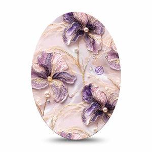 ExpressionMed Pink Pearls Medtronic Guardian Enlite Universal Oval, Single Tape Shimmer like flowers Vinyl Decoration for CGM