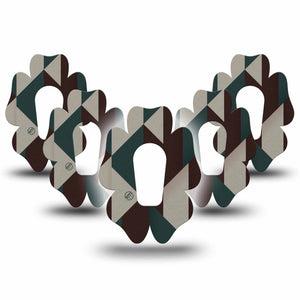 ExpressionMed Timberline  Dexcom G6 Flower, 5-Pack Triangular pattern Plaster for Continuous Glucose Monitor