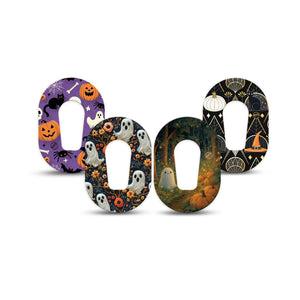 ExpressionMed Halloween Forest Dexcom G6 Mini, 4-Pack Tape pumpkin forest illustration Waterproof Sensor Cover for Continuous Glucose Monitor
