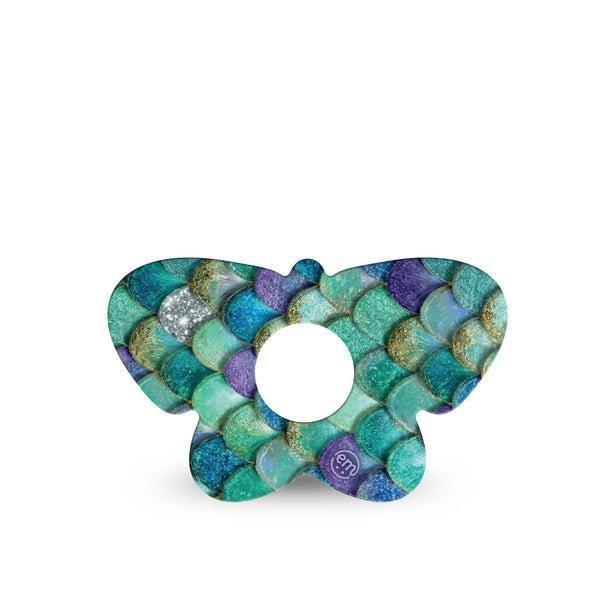 ExpressionMed Mermaid Scales Freestyle Libre 3 and Libre 3 Plus Butterfly, Single Tape mermaid scale pattern Waterproof Adhesive Tape for CGM