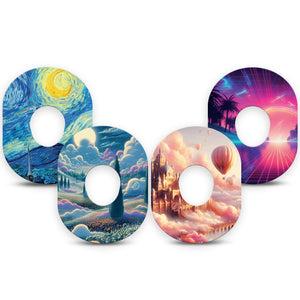 ExpressionMed Cosmic Daydreams Variety Pack Dexcom G7 Tape, Dexcom Stelo Glucose Biosensor System, 4-Pack Tape Variety Otherworldly Prints, Overlay Tape CGM Design