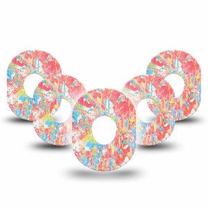 ExpressionMed Faded Summer Dexcom G7 Tape, Dexcom Stelo Glucose Biosensor System, 5-Pack Tape Vintage Inspired Design, Overlay Tape CGM Design