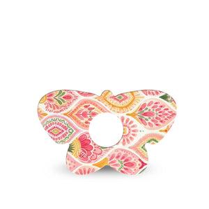 ExpressionMed Blush Freestyle Libre 3 and Libre 3 Plus Butterfly, Single Tape blush pink pattern Waterproof Adhesive Tape for CGM