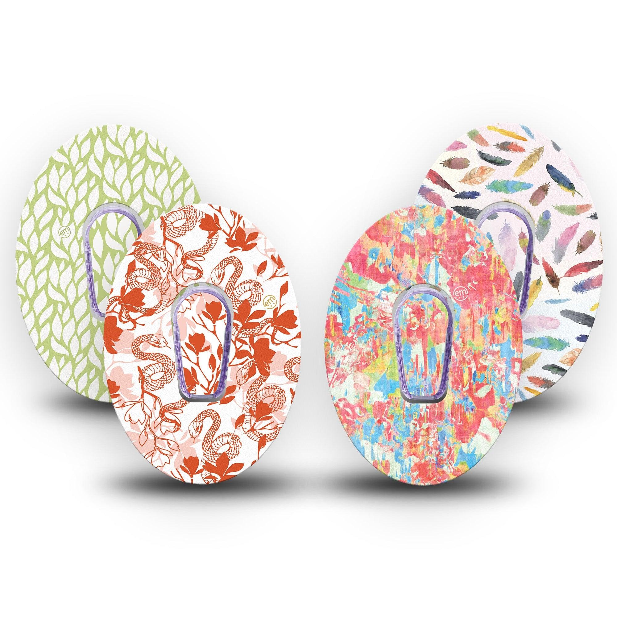 ExpressionMed Heatwave Variety Pack Dexcom G6 Sticker and Tape  Summer Pastels Prints, Vinyl Sticker and Tape Design CGM Design