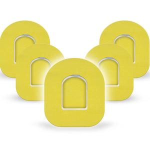 ExpressionMed Butter Yellow Omnipod Tape, 5-Pack Tape and 5-Pack Sticker Solid Shade Of Pink, Adhesive Patch Pump Design