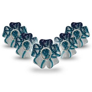 ExpressionMed Tentacles Dexcom G7 Flower Shape Tape, Dexcom Stelo Glucose Biosensor System, 5-Pack Tape and 5-Pack Sticker Underwater Tentacles, Plaster CGM Design