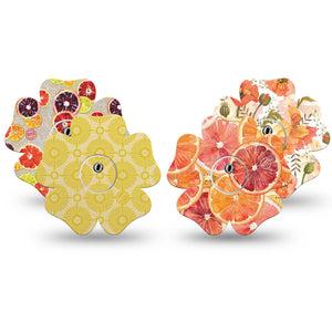 ExpressionMed Citrus Crush Freestyle Libre 3 and Libre 3 Plus Flower, tape and sticker  fresh fruit pattern Accessories for CGM