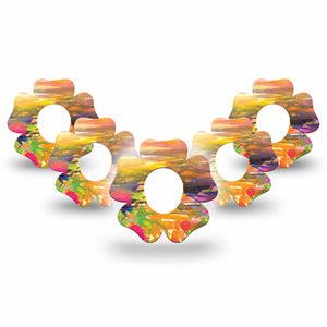 ExpressionMed Fragments From Above Dexcom G7 Flower Shape Tape, Dexcom Stelo Glucose Biosensor System, 5-Pack Tape Aerial Fragments, Plaster CGM Design