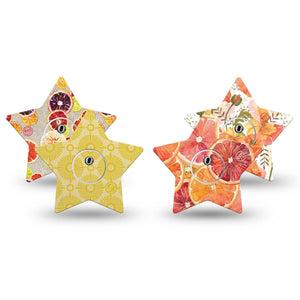 ExpressionMed Citrus Crush Freestyle Libre 3 and Libre 3 Plus Star, tape and sticker  bright fruit graphic Overlay Tape for CGM