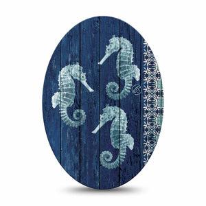 ExpressionMed Seahorse Medtronic Guardian Enlite Universal Oval, Single Tape ocean creature design Vinyl Decoration for CGM