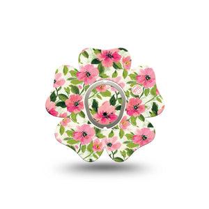 ExpressionMed Painter’s Cosmos Dexcom G7 and Dexcom Stelo Glucose Biosensor System Flower, Single Tape and Single Sticker Rosy pink blooms Patch for CGM
