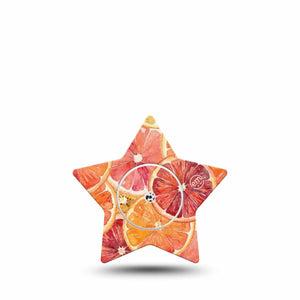 ExpressionMed Oranges Freestyle Libre, Libre 2 Plus, and Abbott Lingo Star, Single Tape and Single Sticker Blood orange slices Patch for CGM