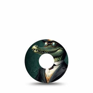 ExpressionMed Dapper Alligator Freestyle Libre 3 and Libre 3 Plus Tape, Single Tape Unique Alligator Animal, Adhesive Tape Continuous Glucose Monitor Design