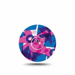 ExpressionMed Violet Vortex Freestyle Libre 3 and Libre 3 Plus Tape Single Tape and Single Sticker Pink And Blue Mix, Adhesive Tape Continuous Glucose Monitor Design