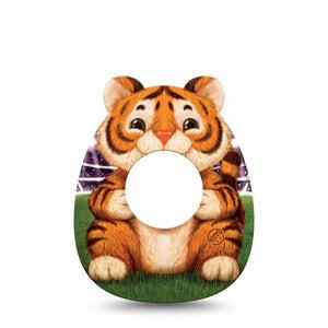 ExpressionMed Playful Tiger Freestyle Libre, Libre 2 Plus, and Abbott Lingo, Single Tape jungle soccer style Fixing Ring Patch for CGM