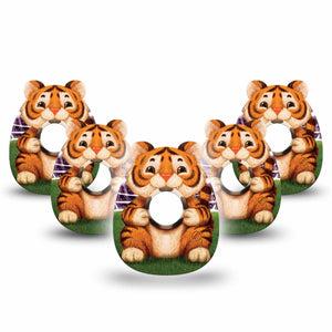 ExpressionMed Playful Tiger Freestyle Libre 3 and Libre 3 Plus, 5-Pack fun tiger illustration Sensor Decoration for CGM